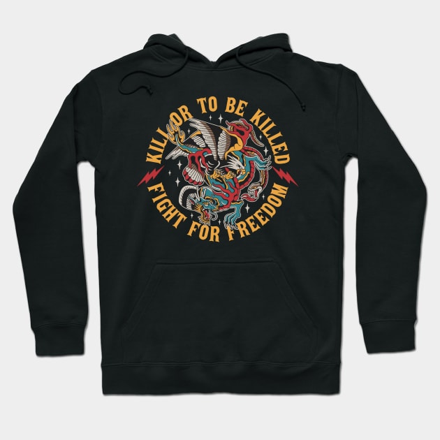 eagle and dragon traditional tattoo Hoodie by Abrom Rose